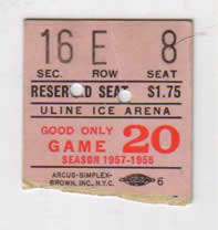 Washington Lions Ticket 1957-58